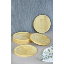 Bambu Serisi 10 cm Genişlikte Yuvarlak 6'lı Çay Bardağı Altlığı