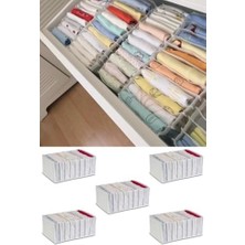 5 Adet - Small 11 Gözlü Çekmece Içi Düzenleyici Organizer 12 x 40 x 12