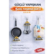 10’lu Banyo Rafı Yapışkanı – Delmeden Şampuanlık ve Banyo Köşelik Montaj Aparatı | Güçlü Yapışkan Duvar Raf Sabitleme Aparatı