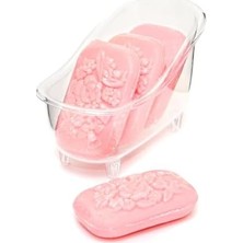 Dekoratif Küvetli Pembe Sabun Banyo Seti
