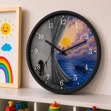 Defka Çocuk Odası Duvar Saati - 30 cm - Ahşap El Yapımı - Sessiz Mekanizma