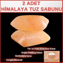 Bitkisel Himalaya Tuz Sabunu 300-350 gr x 2 Adet Zengin Mineralli Doğal Saf Pembe Himalaya Kaya Tuzu Sabunu Doğal Peeling