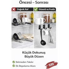 4 Adet Plastik Askı Metal Banyo Mutfak Rafları Için Siyah