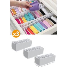 3 Adet - 11 Gözlü Çekmece Içi Akordiyon Organizer - Small 11 x 41 x 12