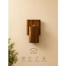 Aysem Wood Duvar Aplik 360° Dönebilen Yansıtma Tasarımlı Tek Yönlü Ahşap Salon Hol Cafe Otel Aplik