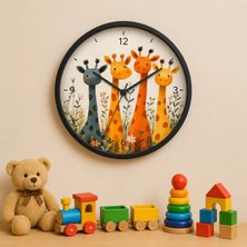 Defka Çocuk Odası Duvar Saati - 30 cm - Ahşap El Yapımı - Sessiz Mekanizma