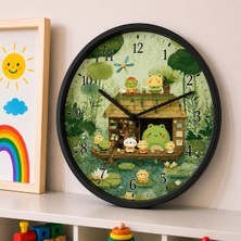 Defka Çocuk Odası Duvar Saati - 30 cm - Ahşap El Yapımı - Sessiz Mekanizma