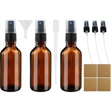 100 ml Cam Sprey Şişeleri, Boş Yeniden Doldurulabilir Cam Kaplar, 3'lü Paket