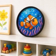 Defka Çocuk Odası Duvar Saati - 30 cm - Ahşap El Yapımı - Sessiz Mekanizma