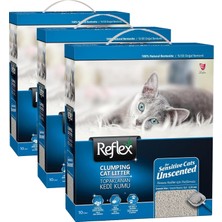 Al-Kar Ticaret Reflex Hassas Kediler Için Parfümsüz Topaklanan Kedi Kumu 10 Lt (3 Paketi)