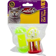 Al-Kar Ticaret 202471-CATLIFE Zilli Kedi Oyuncağı 3'lü Paket