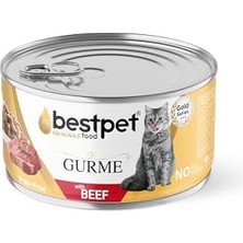 Al-Kar Ticaret Bestpet Yetişkin Gurme Kediler Için, Tahılsız, Jöle Içinde Sığır Parça Etli Yaş Mama, 85 gr x 24 Adet