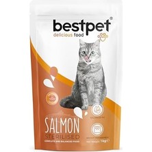 Al-Kar Ticaret Bestpet Kısırlaştırılmış Kediler Için Somon Balıklı Kuru Mama, 1 kg