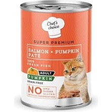 Al-Kar Ticaret Chef's Choice Somonlu ve Balkabağı Ezmeli Yetişkin Kedi Yaş Maması, 400 G x 12 Adet