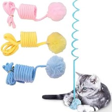 Al-Kar Ticaret Kapı Askılı Interaktif Kedi Oyuncağı – Pembe – Elastik Ipli, Peluş Toplu, Zilli, Kediler Için Azaltıcı, Tek Başına Oyun ve Avlanma Içgüdüsü Geliştirici Kedi Oyuncağı