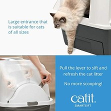 Al-Kar Ticaret Smart Sift Otomatik Kedi Tuvalet Kabı, Gri/beyaz, 66 x 48 x 63 cm