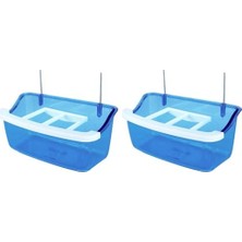 Al-Kar Ticaret Kuş Yemlikleri, 10 cm Telli Izgaralı Yemlik, Mavi x 32 Adet (2 Paketi)