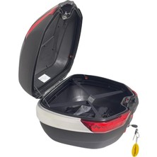 Al-Kar Ticaret Wheelıe XT68-B 48 Litre Motosiklet Arka Çanta Siyah Su Geçirmez Tak Çıkart Özellikli Abs Top Üniversal