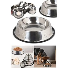 Al-Kar Ticaret Toptan Metal Kedi ve Köpek Mama ve Su Kabı Paslanmaz Çelik Kaymaz Tabanlı