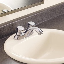 Mabelme Musluk 86T1153 86T Two Handle Metering Slow-Close Lavatory Musluk, Krom By Musluk