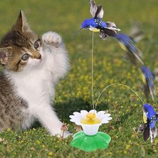 Al-Kar Ticaret Sogud Interaktif Kedi Oyuncağı 360° Dönen Sensörlü Elektrikli Kuş – Otomatik Hareketli Tüylü Av Oyuncağı, Zıplayan Kovalamaca Egzersiz ve Zihinsel Uyarım Oyuncak Sistemi