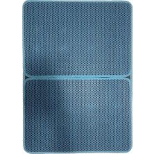 Al-Kar Ticaret Büyük Boy Elekli Kedi Tuvalet Önü Paspası Katlanabilir 82 x 60 cm Turkuaz