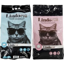 Al-Kar Ticaret Lindo Cat Clean And Fresh Sabunlu Ince Taneli 10 Litre & Lindo Cat Bebek Pudralı Ince Taneli Kedi Kumu 5 Litre