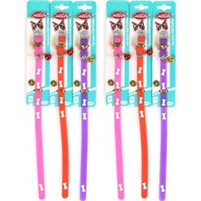 Al-Kar Ticaret Catlife Kemik Desenli Silikon Boyun Tasması Zilli Mix Color 2li Paket