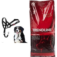 Al-Kar Ticaret Halti Ağızlıklı Tasma, Boyut 4 Siyah + Trendline Kuzu Etli & Pirinçli Yetişkin Köpek Maması 15 kg