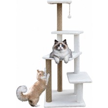 Missidea MG02 Premium Çok Katlı Uzun Boy Kedi Tırmalama Tahtası Beyaz