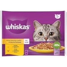 Al-Kar Ticaret Whiskas Pouch Jöle Içinde Tavuklu ve Hindili Yetişkin Kedi Konservesi 4X85 gr