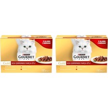 Al-Kar Ticaret Parça Sığır Etli Yaş Kedi Maması Multipack 85 Gr. (12 Al 9 Öde) (2 Paketi)
