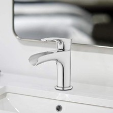 Mabelme Aqua H07L-412-AV-CH Banyo Lavabo Bataryası, Şelale Tek Kolu Krom