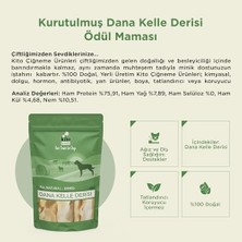 Al-Kar Ticaret Kito Kurutulmuş Dana Kelle Derisi Çiğnemelik Köpek Ödül MAMASI%100 Doğal, Glutensiz, Organik 100 gr (Dog Treat)