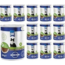 Al-Kar Ticaret Pawpaw Yetişkin Kedi Kuzulu ve Jöleli Konserve Mama 400 gr x 12 Adet