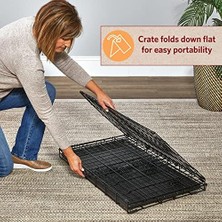 Al-Kar Ticaret Homes For Pets Köpek Sandığı Yaşam Aşamaları 36' Çift Kapılı Katlanır Metal Köpek Sandığı | Bölücü Panel, Zemin Koruma Ayakları, Sızdırmaz Köpek Tavası | 90,5 cm x 62,1 cm x 55,7 Cm, Orta