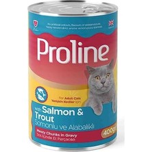Al-Kar Ticaret Proline Somonlu ve Alabalıklı Sos Içinde Gravy Yetişkin Kedi Konservesi 400 gr