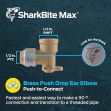 Mabelme Max 1/2 Inç x 1/2 Inç Fnpt Damla Kulak Dirsek, Pirinç Tesisat Bağlantısı Bağlantısı Için Itin, Pex Boru, Bakır, Cpvc, Pe-Rt, Hdpe, UR334A