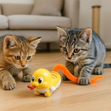 Al-Kar Ticaret Kurmalı Salyangoz Kedi Oyuncağı Sarı – Hareketli Tüylü Kuyruklu, Interaktif Kedi Eğlence Oyuncağı, Dayanıklı Güvenli Plastik, Yavru ve Yetişkin Kediler Için Enerji Atma Oyuncağı