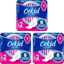 Mabelme Orkid Ultra Hijyenik Ped Uzun Tekli Paket 8 Ped 3lü Paket