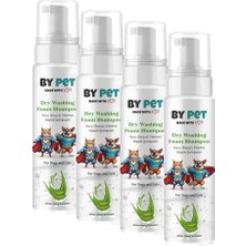 Al-Kar Ticaret Aloe Içerikli Kedi ve Köpek Kuru Yıkama Bakım Şampuanı Tüy Deri Bakım Köpüğü 200 ml (4 Paketi)