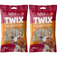 Al-Kar Ticaret Reflex Plus Twix Tavuklu ve Dana Etli Çiğneme Çubukları Yetişkin Köpek Ödülü 80 gr (2 Paketi)