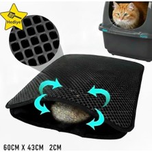 Al-Kar Ticaret Kürek ve Elekli Kedi Tuvalet Önü Paspası Set 60 x 43 cm Gri
