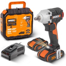 EstoreBox Worx WX272 20VOLT/2.0AH Li-Ion Çift Akülü Şarjlı 300NM Kömürsüz Profesyonel Somun Sıkma