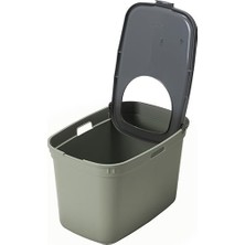 Al-Kar Ticaret Top Cat Kapalı Kedi Tuvaleti - Gri/koyu Gri 59 cm