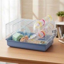 Al-Kar Ticaret Hamster Kafesi, Paula Kemirgen Kafesi, Küçük Hayvan Kafesi, Hamster Aksesuarı Dahil, 46 x 30 x Y 25 Cm.