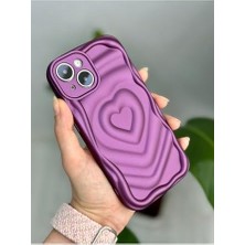 Mabelme 13 ve 14 ile Uyumlu 3D Mat Kabartma Kalp Desenli Kamera Korumalı Silikon Kılıf