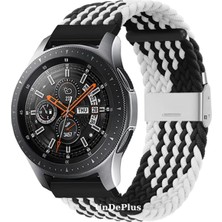 Mabelme - Haylou Solar LS05 ile Uyumlu Galaxy Gear S3 3 45MM 46MM Kordon Metal Klipsli Örgü - Siyah