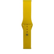 Mabelme (4961) Sarı Band Serisi 22MM Klasik Kordon Silikon Strap Kayış-Sarı Gear S3 ile Uyumlu