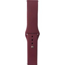 Mabelme (4751) Red Wine Band Serisi 20MM Klasik Kordon Silikon Strap Kayış-Red Wine Gear S2 ile Uyumlu